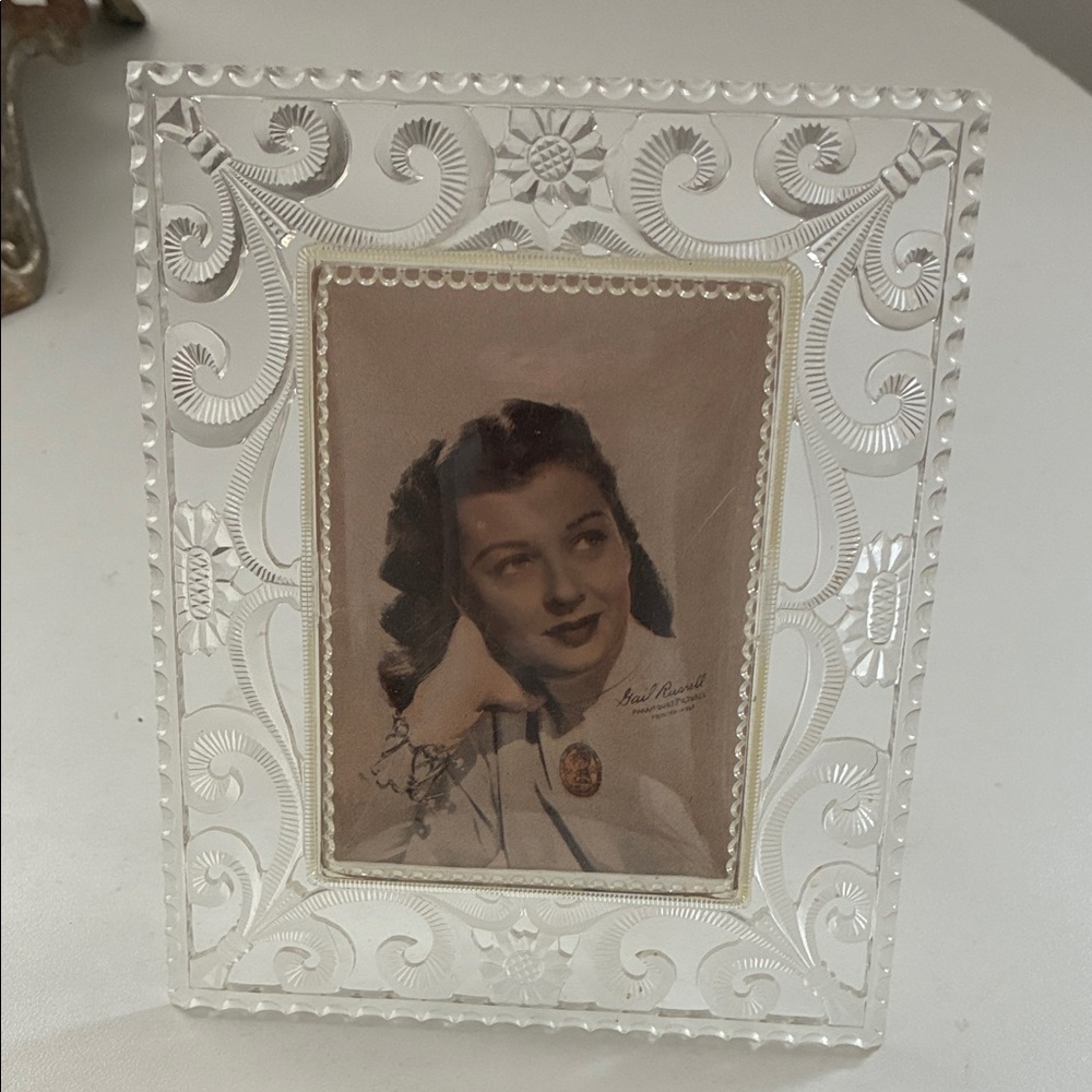 Vintage plastic picture frame of actor Gail Russell